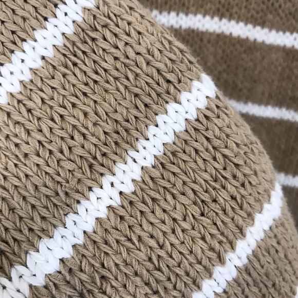 Vince Beige Stripe Womens Medium Pullover Chain Knit Comfort Sweater - Picture 6 of 9